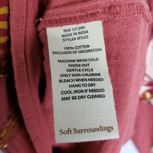 Soft Surroundings Terracotta Floral Long Sleeve Dress - Picture 10 of 16